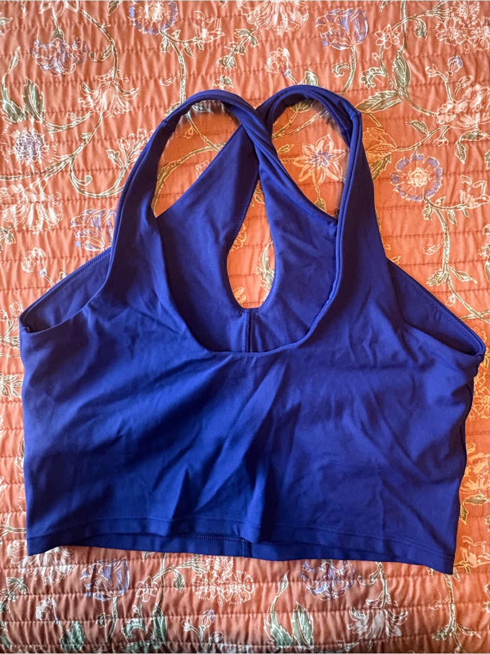 OFFLINE By Aerie Criss Cross High Neck Sports Bra - Royal Blue - Picture 2 of 5